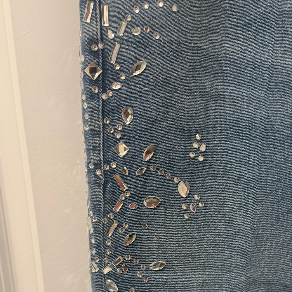 Good American Dolly Crystal Wide Leg Jeans - Picture 5 of 5
